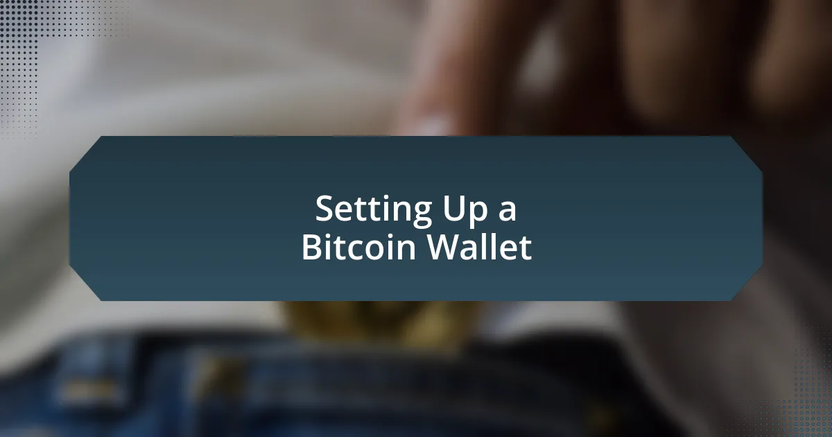 Setting Up a Bitcoin Wallet