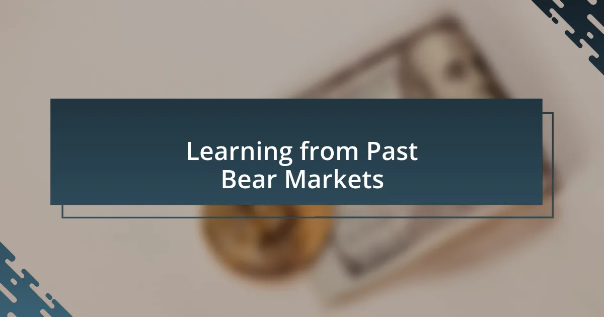 Learning from Past Bear Markets