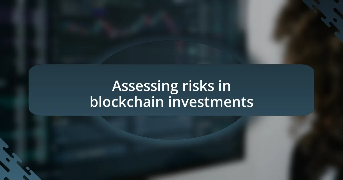 Assessing risks in blockchain investments