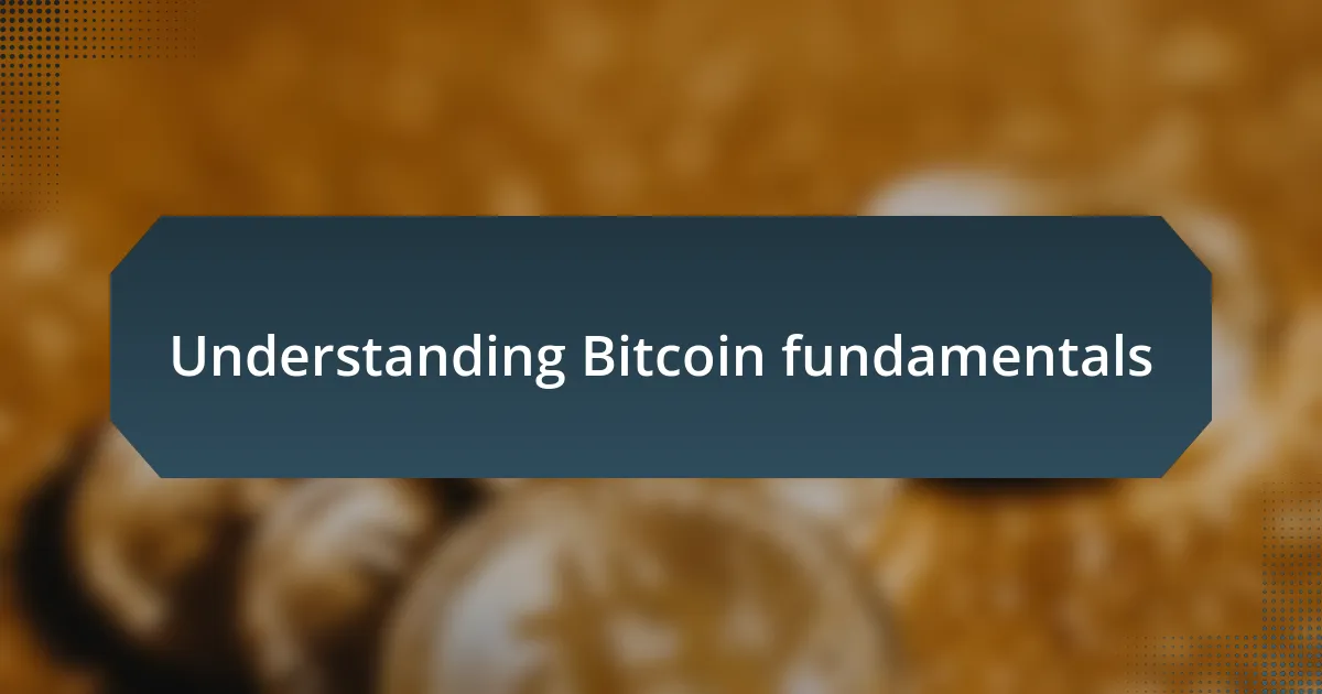 Understanding Bitcoin fundamentals