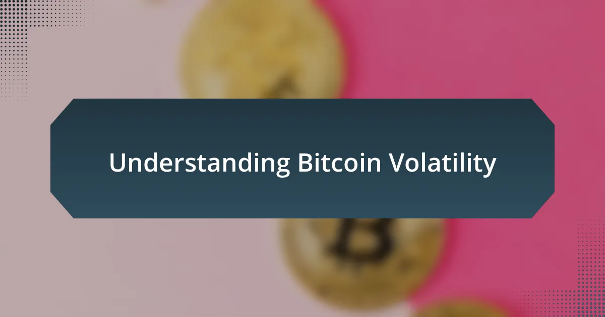 Understanding Bitcoin Volatility