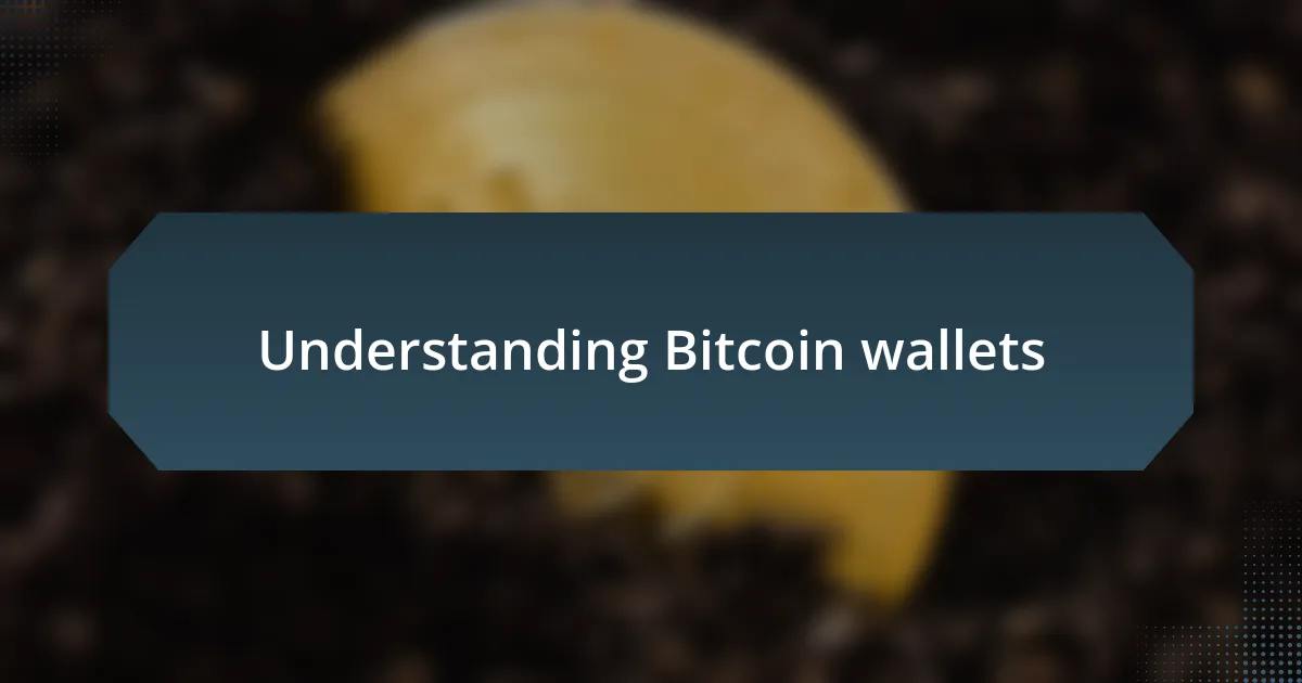 Understanding Bitcoin wallets