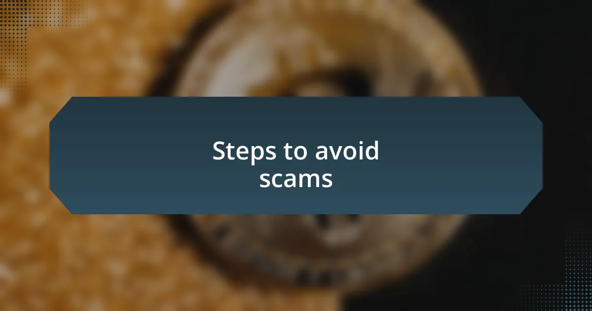 Steps to avoid scams