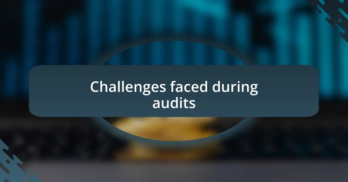 Challenges faced during audits