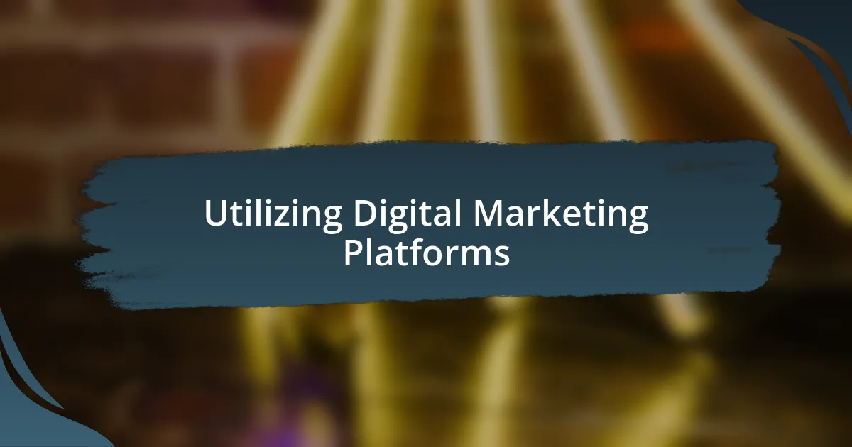 Utilizing Digital Marketing Platforms