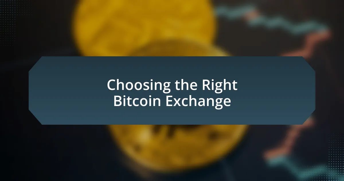 Choosing the Right Bitcoin Exchange